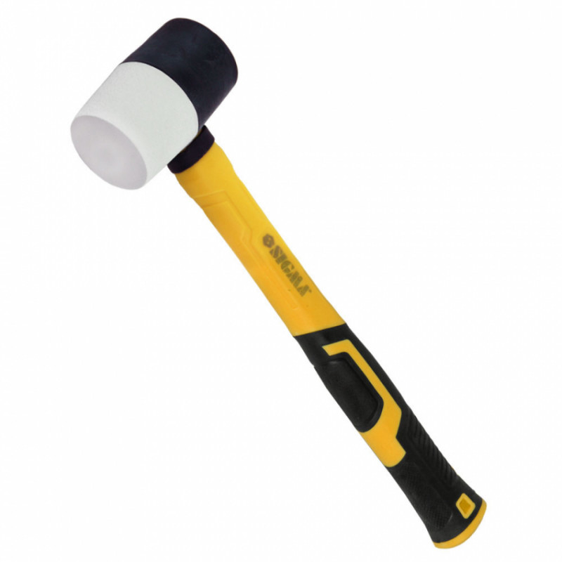 Киянка гумова чорно-біла 225г фібергласова рукоятка SIGMA (4317221)-4317221