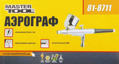 Міні аерограф з набором аксесуарів MASTERTOOL ПРОФІ 81-8711