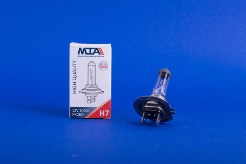 Лампа автомобільна H7 12V 100W PX26D 1750lm (ближня/дальня, протитуманна) (1шт) MTA-80711 HBC1