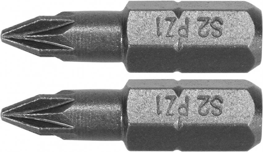 Насадка викрутка YATO: "Pozidriv" PZ1 x 25 мм, HEX 1/4", AISI S2, 2 шт-YT-77880