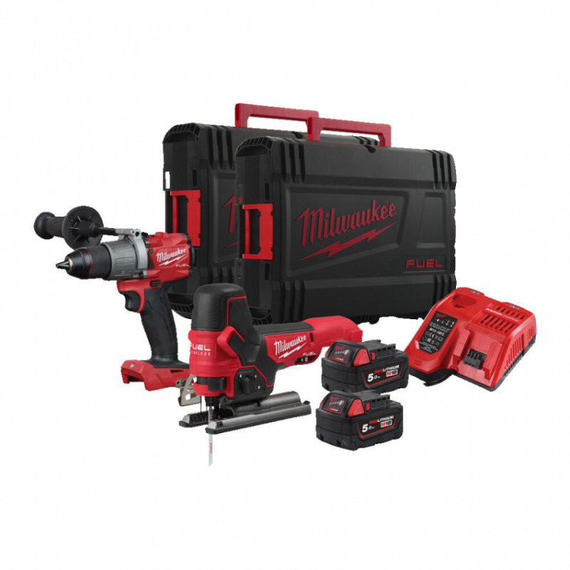 Набір інструментів акумуляторних MILWAUKEE M18FPP2-502X (_________, зарядний пристрій, 2 акумулятора М18 5Аг)-4933471917