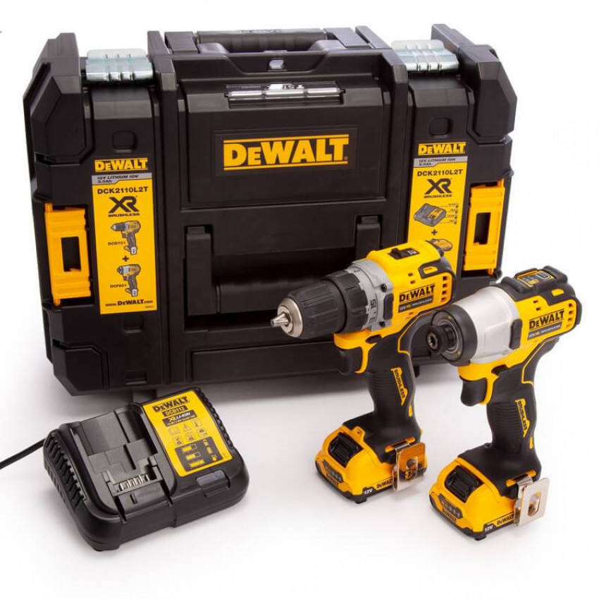 Набір з двох безщіткових інструментів DeWALT DCK2110L2T-DCK2110L2T