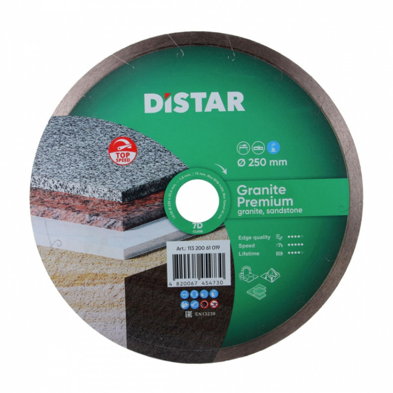 Круг алмазний вiдрiзний 1A1R 250x1,8x10x25,4 Granite Premium-11320061019