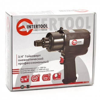 Гайковерт пневматичний професійний 3/4&quot;, 1300 Нм, 5000 об/хв INTERTOOL PT-1105