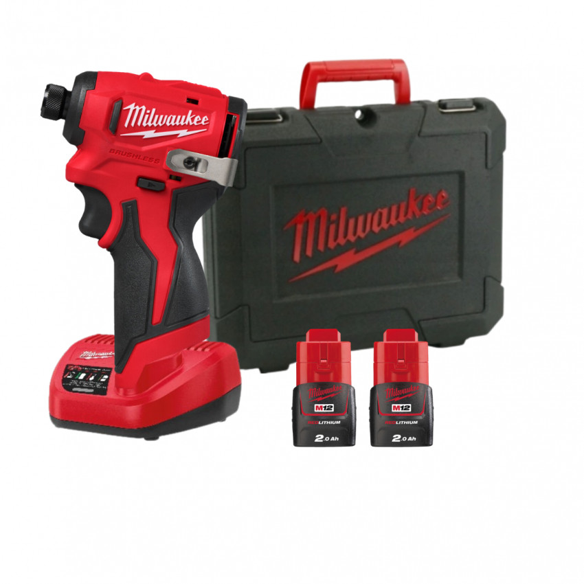 Гвинтокрут акумуляторний 1/4'' HEX MILWAUKEE M12 BLIDRC-202C (124Нм)-4933499690