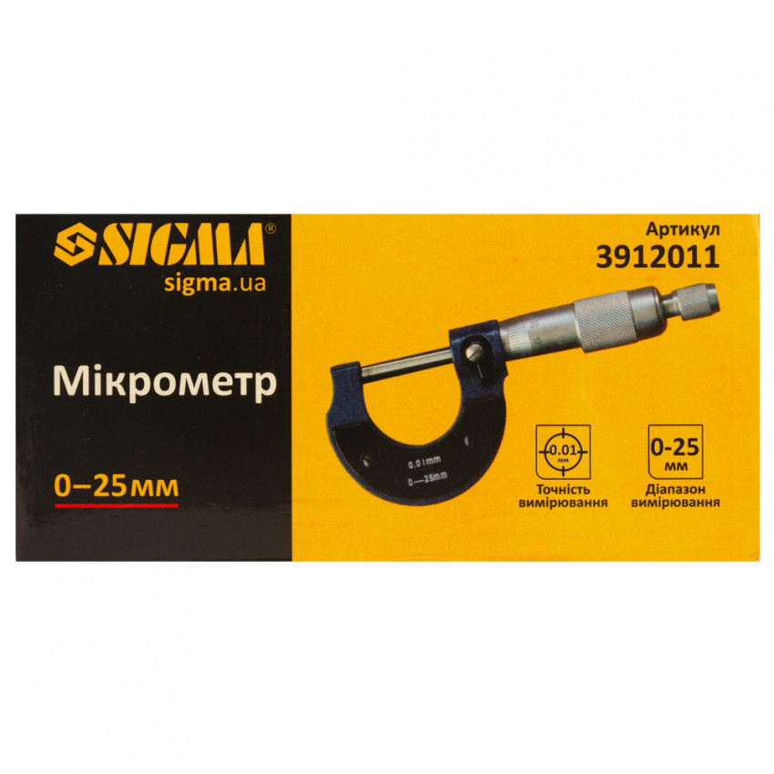 Мікрометр 0-25 мм Sigma (3912011)-3912011