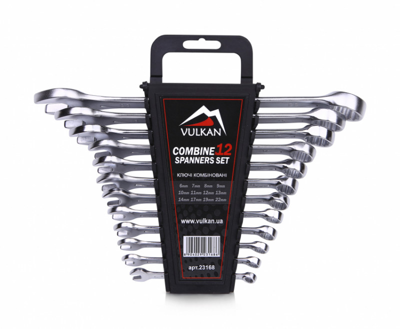 Набір ключів комб. 6-22мм 12од на пластику-VLK PC12