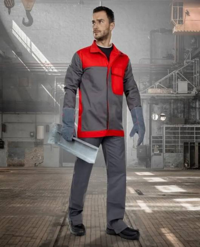 Куртка для зварювальника METTHEW 01 червоно-сіра нар. 58 (XL)-000055965