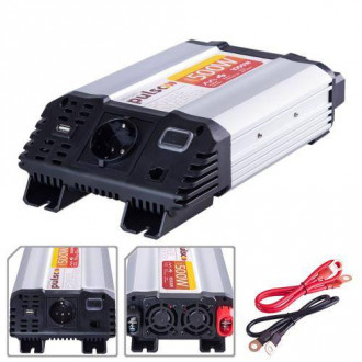 Перетворювач напруги PULSO/IMU-520/12V-220V/500W/USB-5VDC2.0A/мод.хвиля/клеми-[articul]