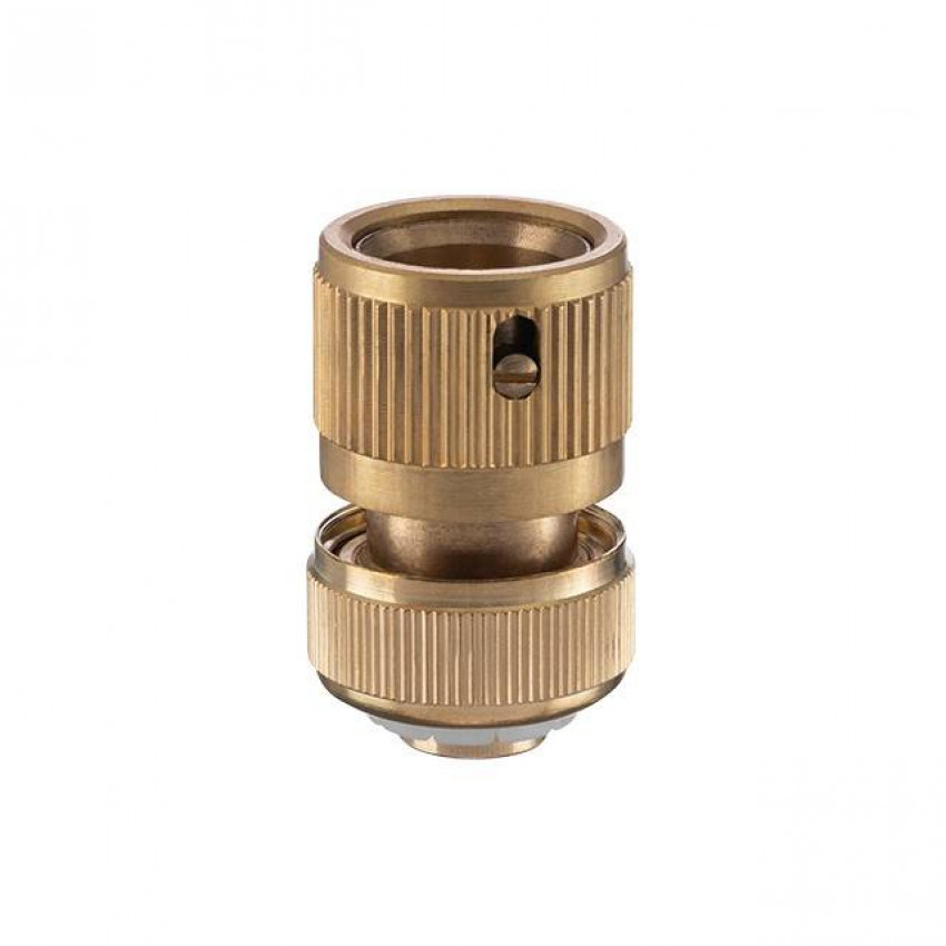 Конектор латунний з аквастопом 1/2" на шланг 1/2" STORM INTERTOOL GE-1219-GE-1219
