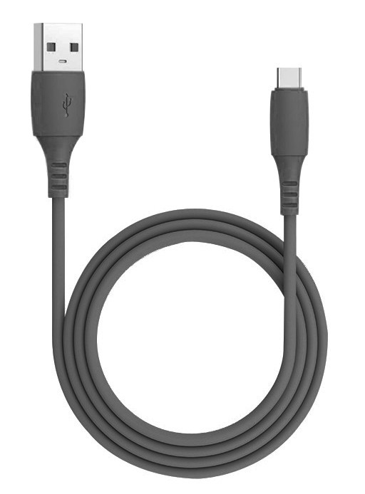 Кабель зарядки та синхронізації Quantum USB/Type-C 5A 25Вт, силіконовий, 1 м чорний, 1шт/уп-QM-9C2120