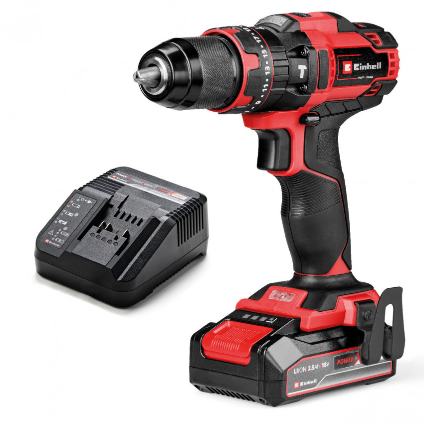 Шуруповерт акумуляторний ударний Einhell TE-CD 18/44 Li-i 1x2.5Ah (4514287)-
