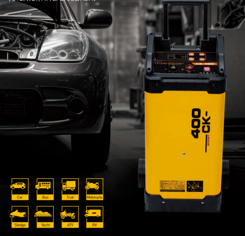 Пускозарядний пристрій інверторний CK-400 12/24В 20-1000Ah, пуск.струм-200A-CK-400