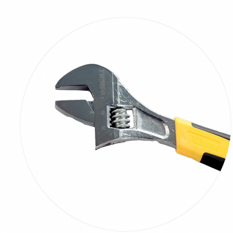 Ключ розвідний 200мм CrV (гум'яна рукоятка) Sigma (4101021)-4101021