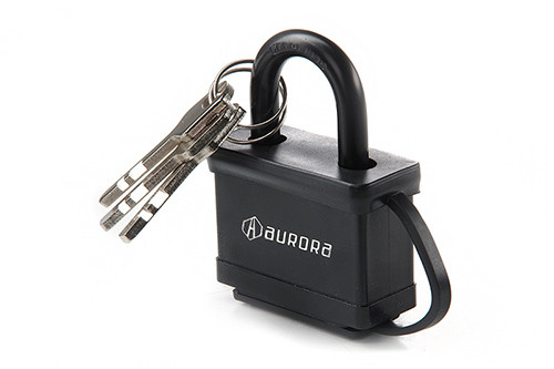 Замок навісний Extra обгумований (вологостійкий) 75x50x22мм дисковий (фінський) ключ AURORA-840057