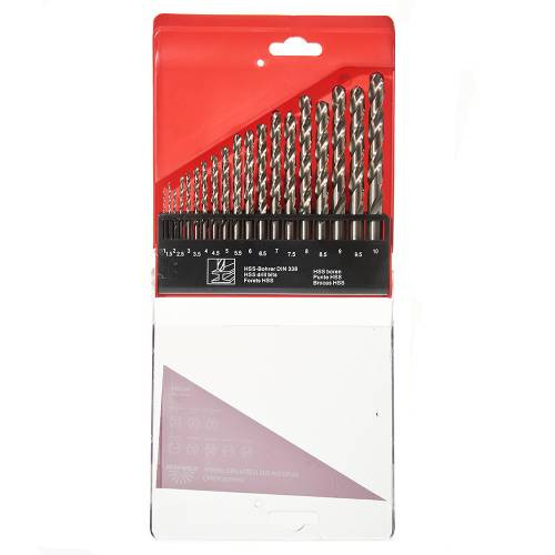 Набір свердел по металу HSS 4341 19 шт. 1–10 мм Vitals Master-190298