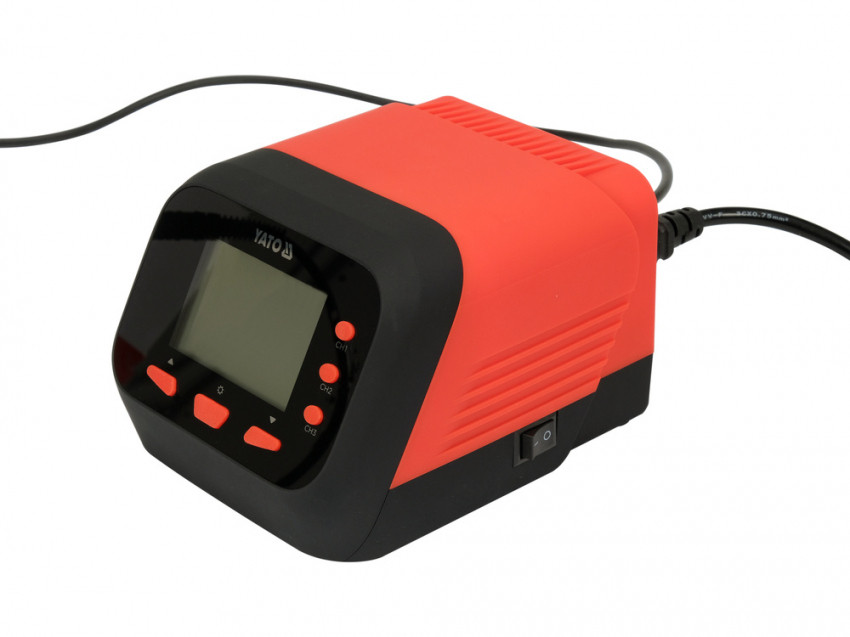 Паяльна станція мережева 110-230 V YATO; Р= 75 Вт, t°= 90-480°С, жало тип T12, LCD табло [12]-YT-82462