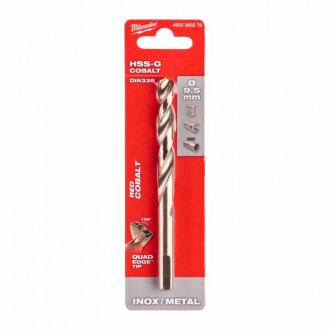 Свердло по металу HSS-Co MILWAUKEE DIN338, Ø9,5мм-[articul]