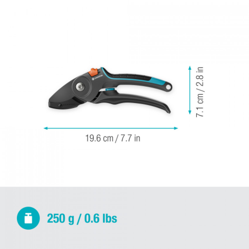 Секатор Gardena PremiumCut Pro dry wood із ковадлом 24 мм-12250-20.000.00