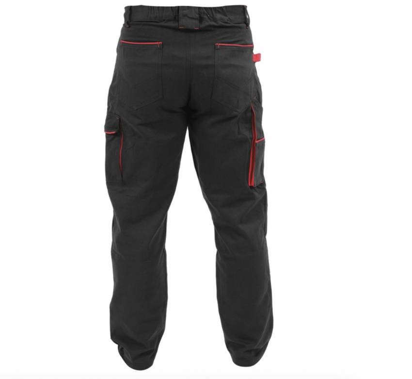 Штани робочі COMFY YATO розмір XL, чорно-червоні, 7 кишень, 100% бавовна-YT-79244