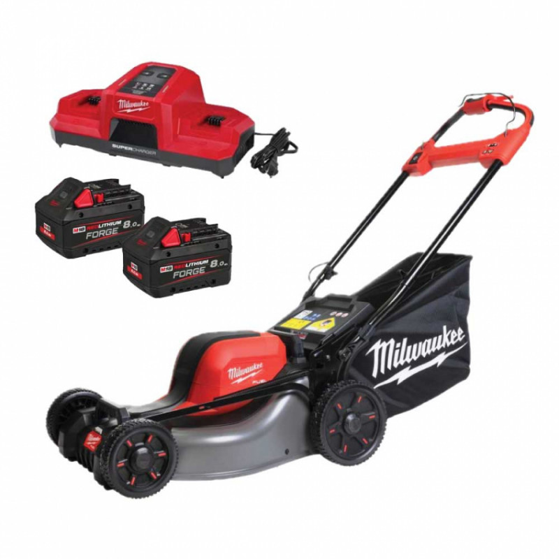 Газонокосарка акумуляторна безщіткова самохідна MILWAUKEE, M18 F2LM46-802 (2х18В), 46см (зарядний пристрій M18 DBSC, 2 акумулято-4933499215