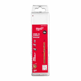 Свердло по металу HSS-Co MILWAUKEE, DIN338, Ø9,5х125х83мм, (5шт)