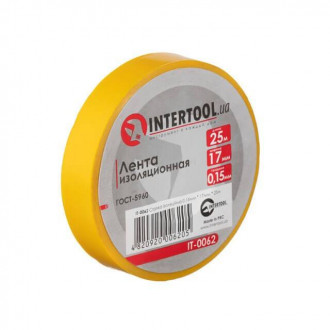 Стрічка ізоляційна, 17 мм * 25 м *0,15 мм, жовта INTERTOOL IT-0062-[articul]