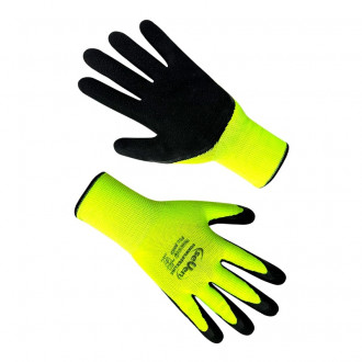 Рукавички синтетичні салатові з чорним неповним спіненим латексним покриттям &quot;б&quot; р.10  Чорний (69857)-[articul]
