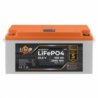 Акумулятор LP LiFePO4 24V (25,6V) - 100 Ah (2560Wh) (BMS 80/40А) пластик для ДБЖ-[articul]