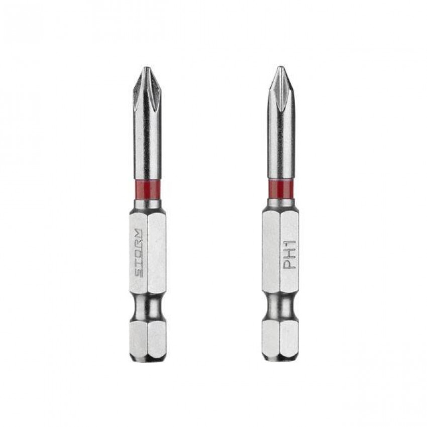Комплект викруткових насадок PH1 1/4" * 50мм, S2, уп. 2 од., STORM INTERTOOL VT-0211-VT-0211