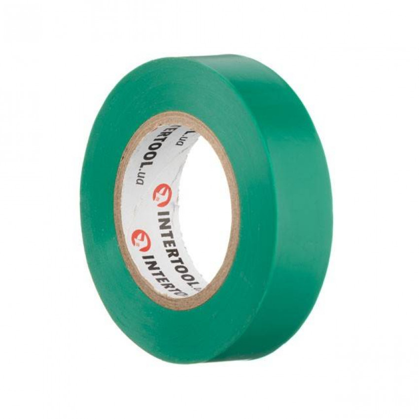 Стрічка ізоляційна 0.15мм*17мм*15м зелена INTERTOOL IT-0041-IT-0041