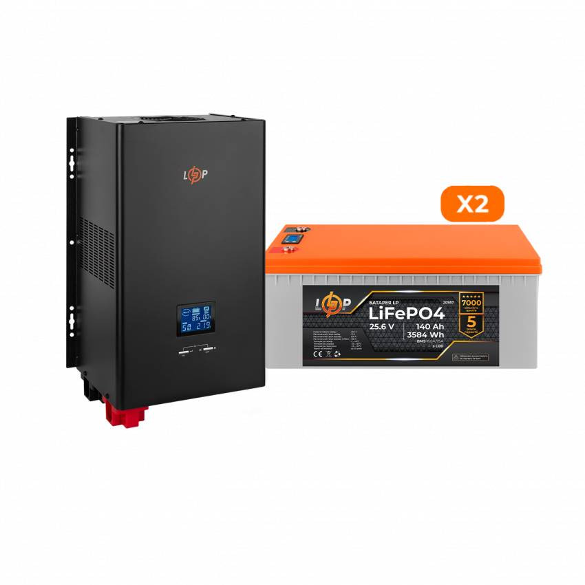 Комплект резервного живлення LP (LogicPower) ДБЖ + літієва (LiFePO4) батарея (UPS W3600+ АКБ LiFePO4 3584W)-