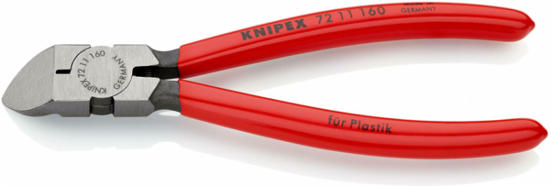 Кусачки бокові для пластмаси KNIPEX 72 11 160 SB-72 11 160 SB