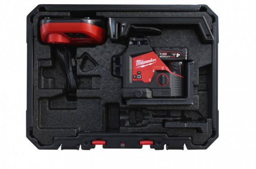 Лазерний 3D нівелір акумуляторний MILWAUKEE, M12 3PL-401C ( зарядний пристрій, 1акум.Х4Аг, кейс) (4933478102)-4933478102