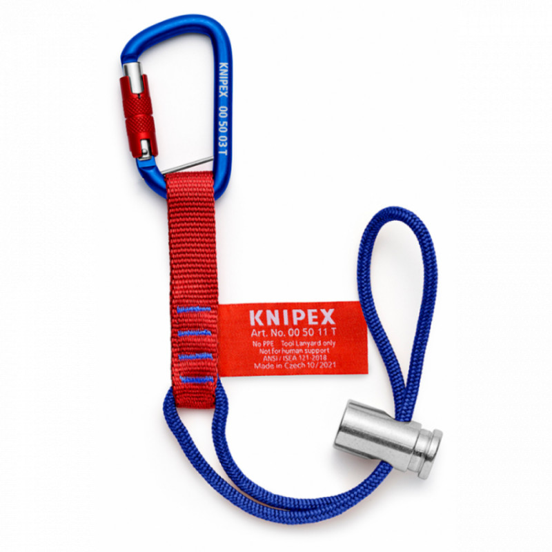 Петлевий адаптер для фіксації інструменту KNIPEX з карабіном, 00 50 13 T BK-00 50 13 T BK