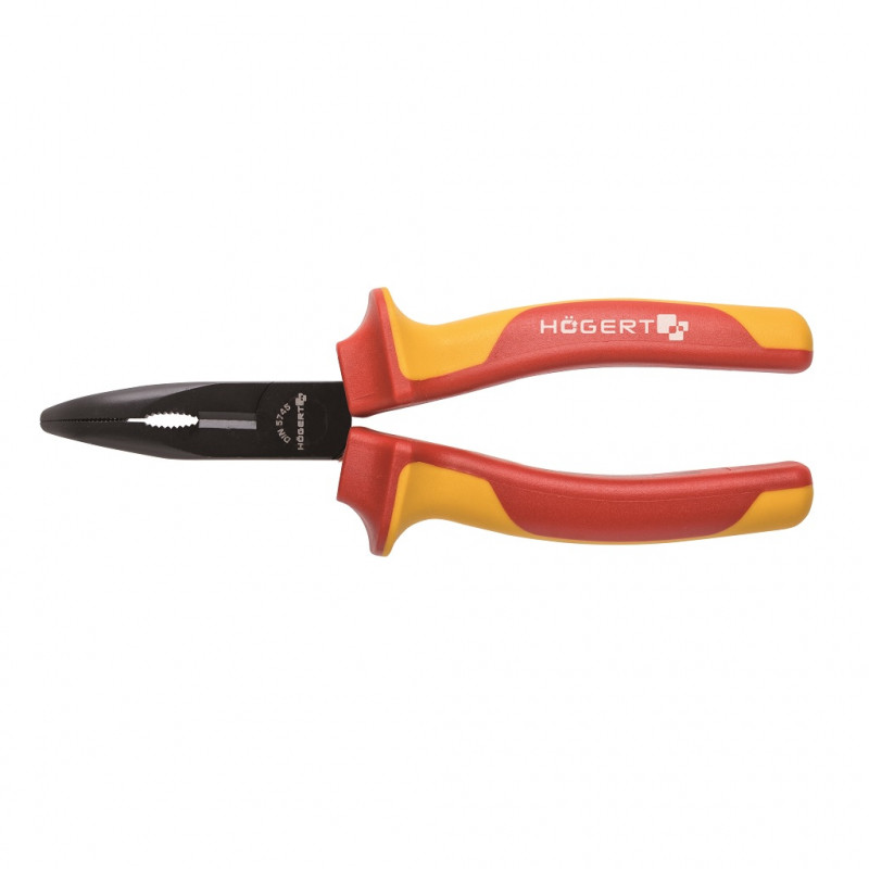 Пасатижі (плоскогубці) ізольовані подовжені з напівкруглими вигнутими губками HOEGERT 160 HT1P919-HT1P919