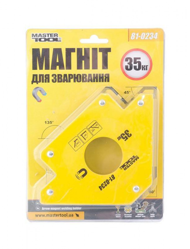 Магніт для зварювання MASTERTOOL 35 кг 45°/90°/135° 81-0234-81-0234