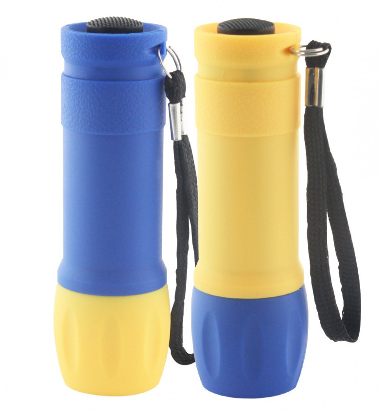 Ліхтар ручний Quantum QM-FL1045 Smile yellow+blue 3W COB живлення 3xAAA 2шт/уп, blister-QM-FL1045