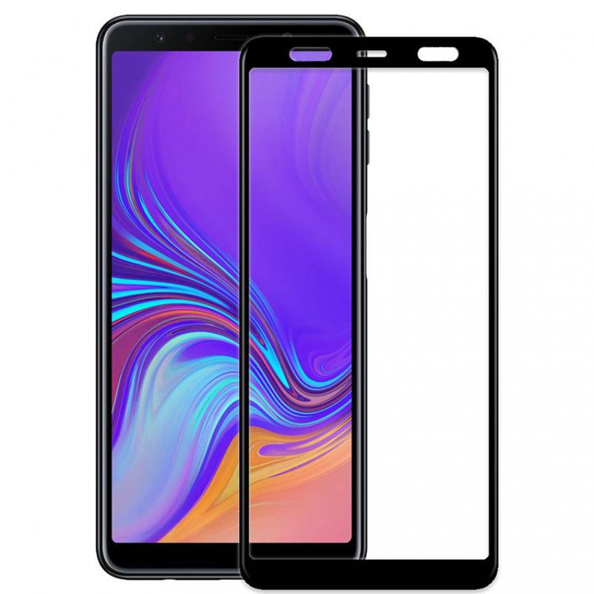 Захисне скло Full screen PowerPlant для Samsung Galaxy A7 (2018), Black-GL606023