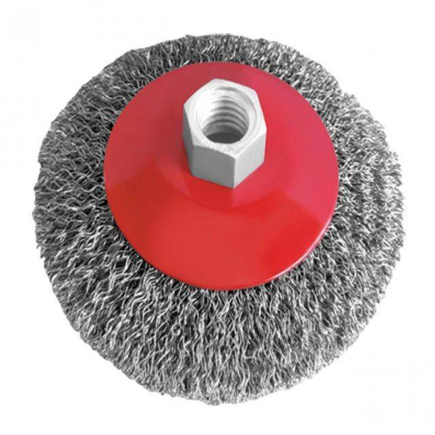 Щітка конусна 125 мм, для КШМ, М14 (кручений дріт) INTERTOOL BT-5125-BT-5125