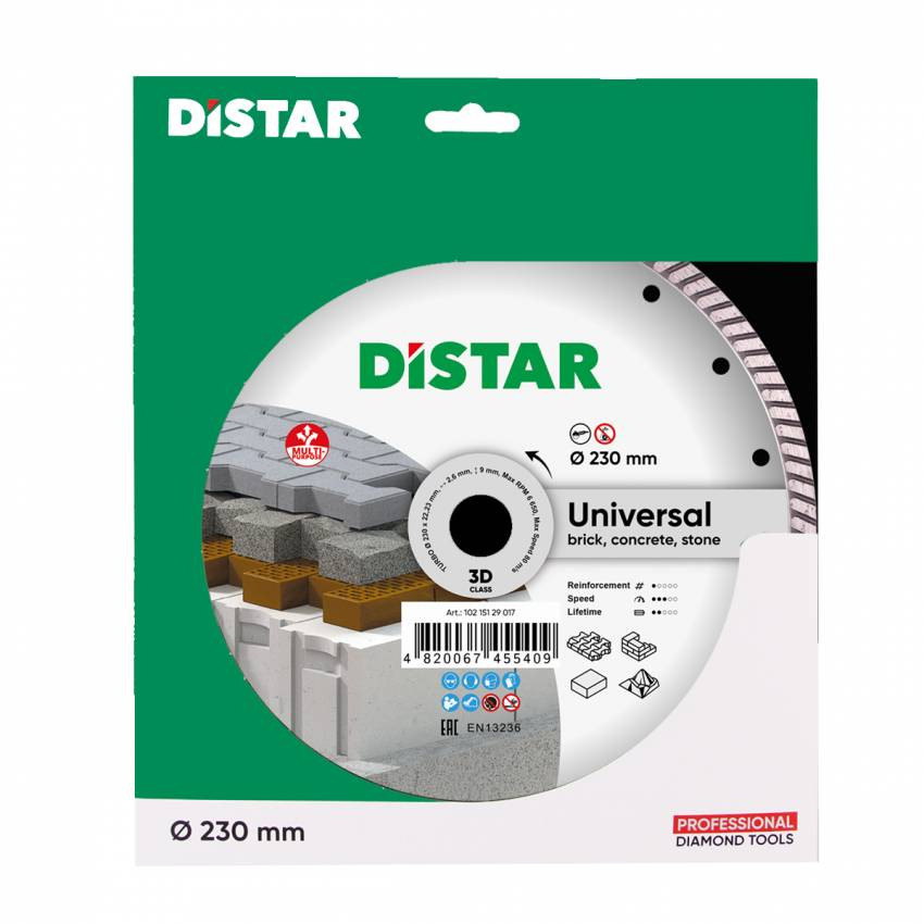 Коло алмазне відрізне Distar 1A1R Turbo 230x2,6x9x22,23 Bestseller Universal-10215129017