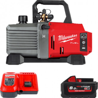 Насос вакуумний акумуляторний MILWAUKEE, M18 FVP5-801 з Адаптером (+зар.пр., 1акум.Х 8Аг)-[articul]