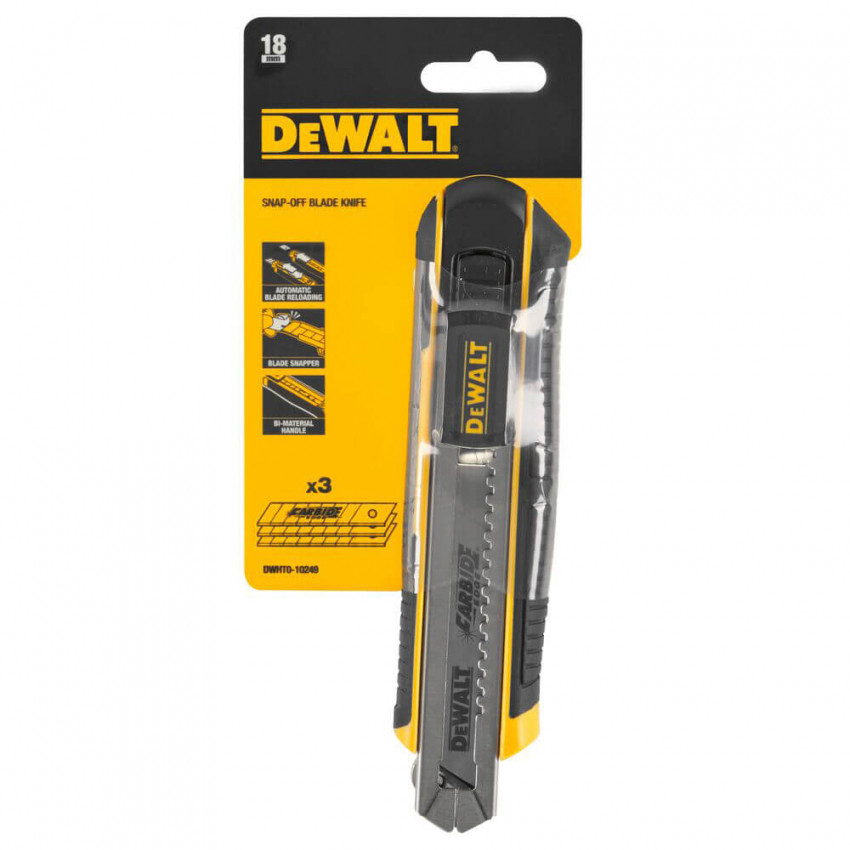 Ніж SLIDER – CARTRIDGE з лезом шириною 18 мм з сегментами, що відламуються DeWALT DWHT0-10249-DWHT0-10249