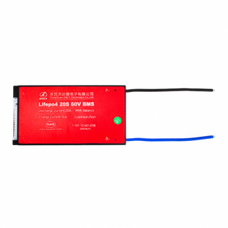 BMS плата LiFePO4 60V 20S Dis 20A Ch 10A