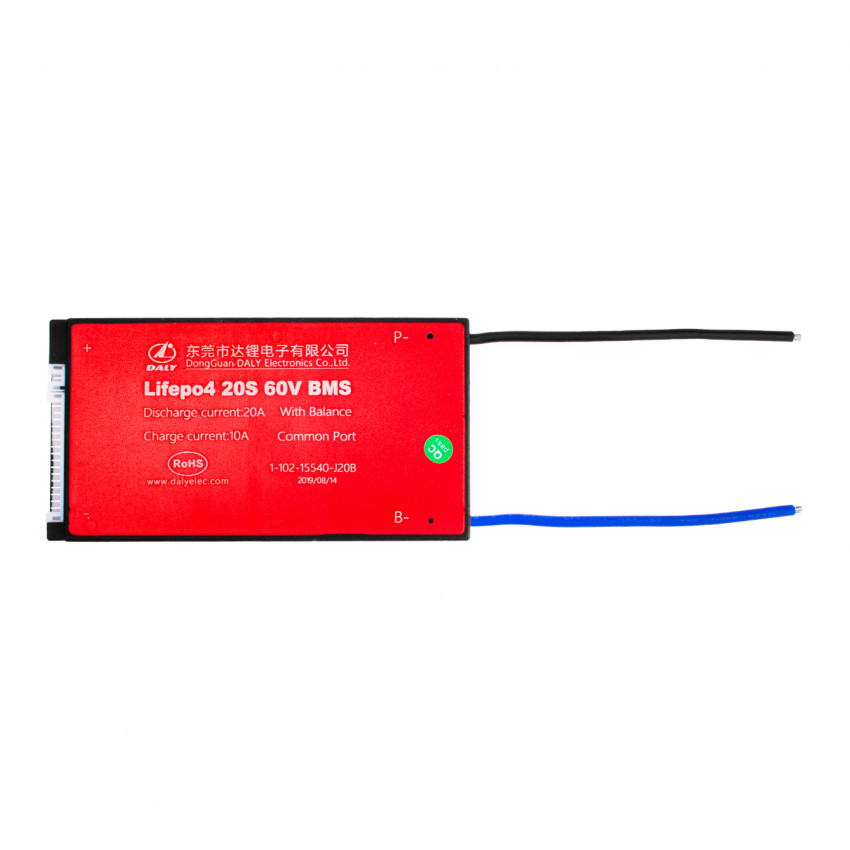 BMS плата LiFePO4 60V 20S Dis 20A Ch 10A-