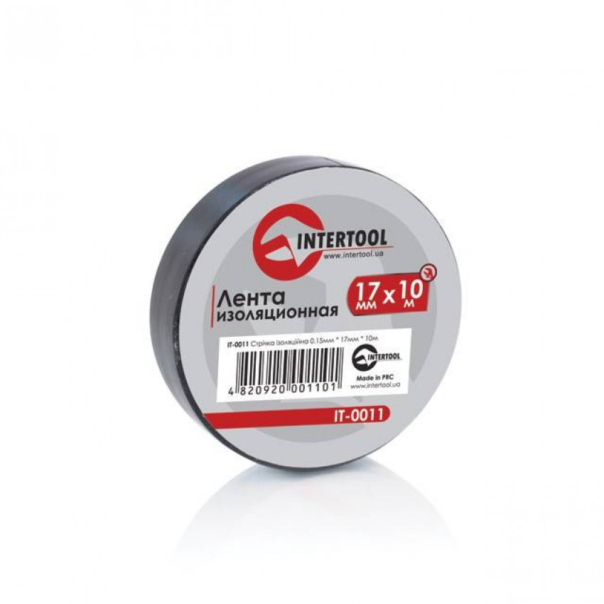 Стрічка ізоляційна 0.15мм*17мм*10м чорна INTERTOOL IT-0011-IT-0011