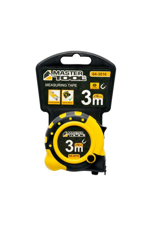 Рулетка з магнітами MASTERTOOL 3 м 16 мм нейлонове покриття 64-3016-64-3016