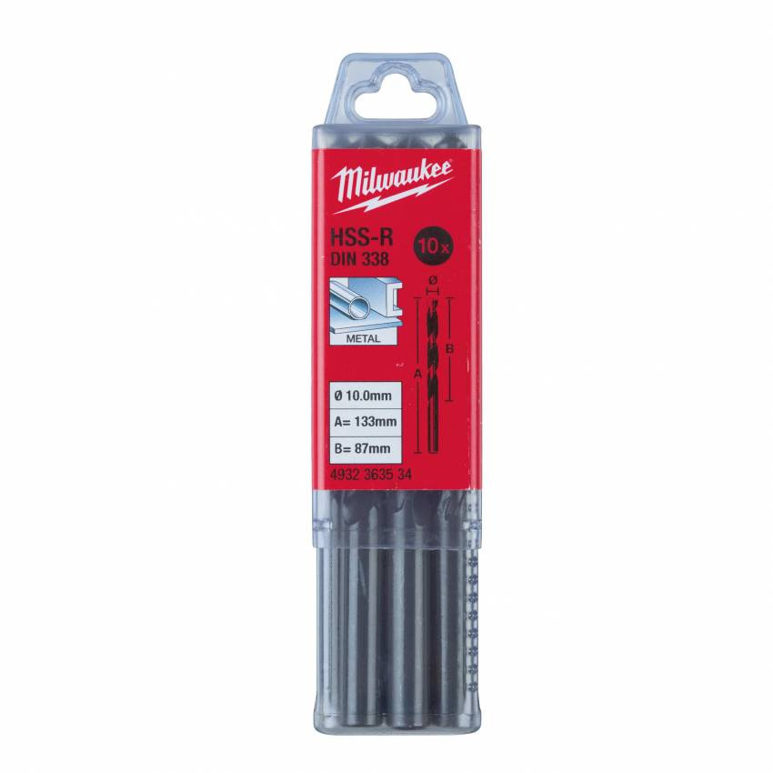 Свердло по металу HSS-R MILWAUKEE DIN338, Ø9,0мм, (10шт)-4932363524