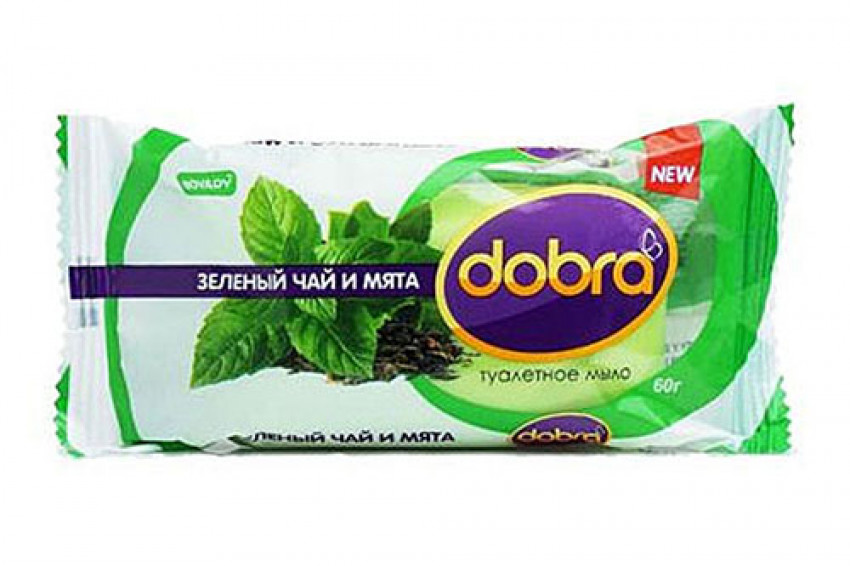 Мило туалетне тверде косметичне ТМ Dobra Зелений чай і м'ята 60г-078188
