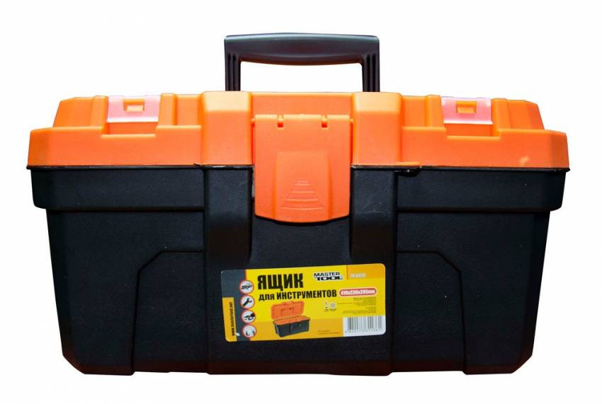 Скринька для інструменту MASTERTOOL 16" (410х230х205 мм) посилена пластикові замки 79-6026-79-6026
